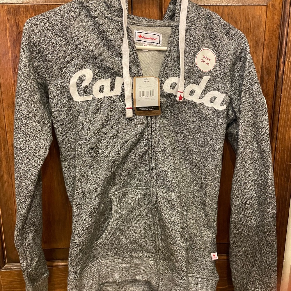 Canadiana full zip gray jacket size XS